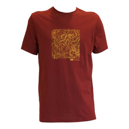 Topo Map T-shirt  DarkRed